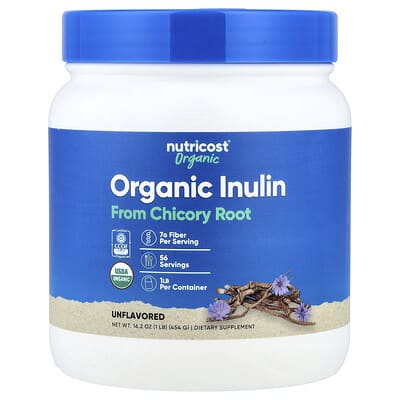 Organic Inulin Powder, Unflavored, 16.2 oz (454 g)
