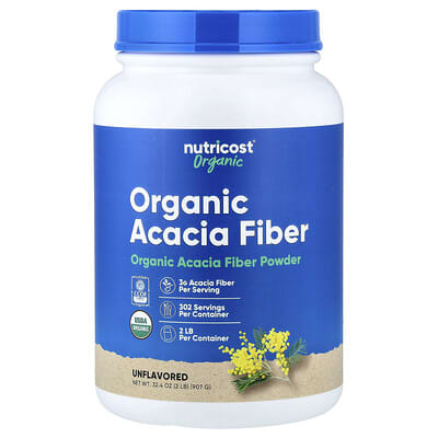 Organic Acacia Fiber Powder, Unflavored, 32.4 oz (907 g)