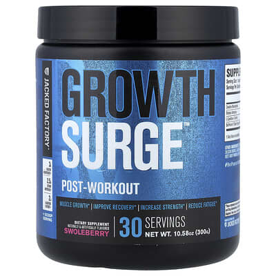 Спортивная добавка Growth Surge™, Post-Workout, Swoleberry, 10.58 oz (300 g)