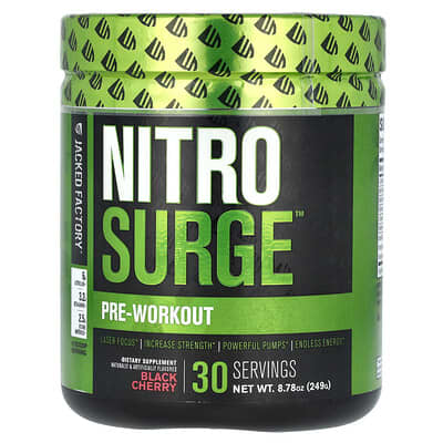 Nitro Surge, предтренировочный комплекс, Black Cherry, 8.78 oz (249 g)