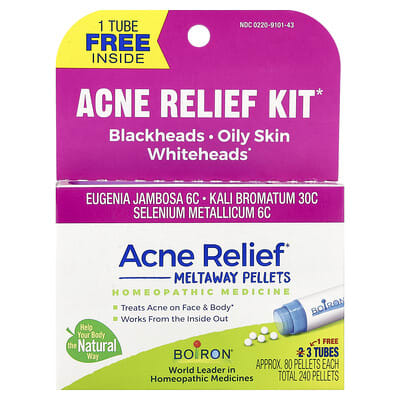 Средство от акне Boiron Acne Relief, 3 тюбика по 80 гранул