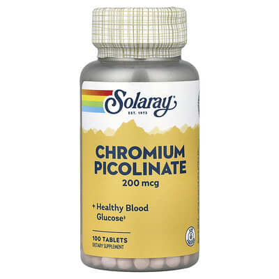 Chromium Picolinate, 200 mcg, 100 Tablets
