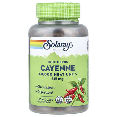 True Herbs, Cayenne, 515 mg, 180 вегетарианских капсул