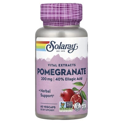 Solaray Vital Extracts Pomegranate, 60 вегетарианских капсул