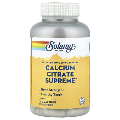 Цитрат кальция Solaray Calcium Citrate Supreme™, 180 капсул