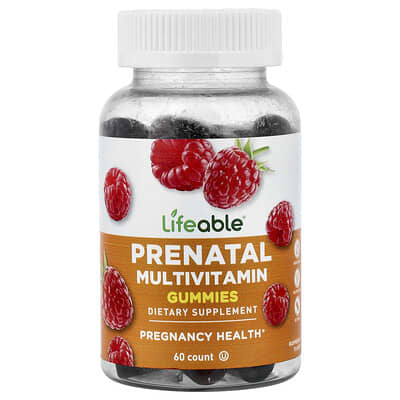 Желейные витамины Lifeable Prenatal Multivitamin, малина, 60 шт