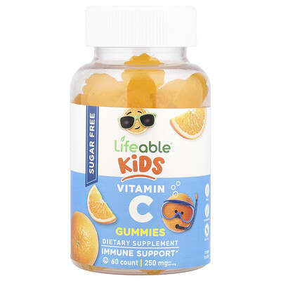 Kids, Vitamin C Gummies, Sugar Free, Citrus, 60 Gummies (125 mg per Gummy)