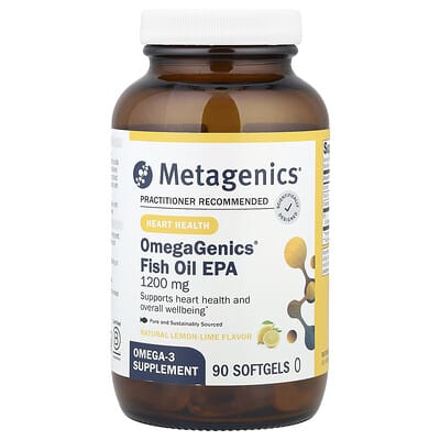 OmegaGenics®, Fish Oil EPA, Natural Lemon-Lime, 1,200 mg, 90 Softgels