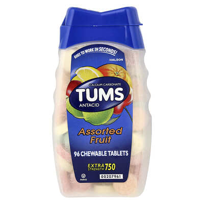 Antacid, Assorted Fruit, 96 Chewable Tablets (750 mg per Tablet)