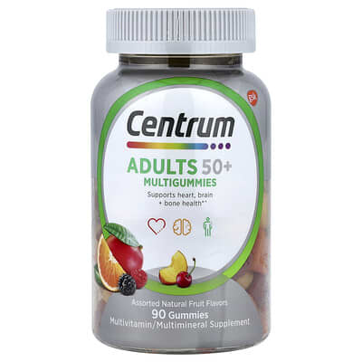 Мультивитамины Centrum Adults 50+ Multigummies, Assorted Natural Fruit, 90 Gummies