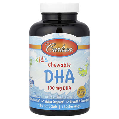 Kid's Chewable DHA, Bursting Orange, 180 Soft Gels