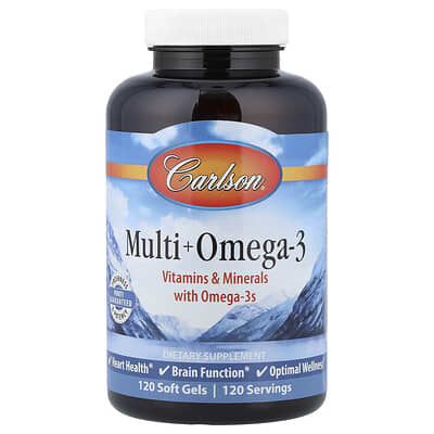 Мультивитамины Carlson Multi + Omega-3, 120 мягких капсул
