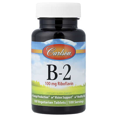 Витамин B-2 Carlson, 100 Vegetarian Tablets
