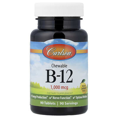 Chewable B-12, Natural Lemon, 1,000 mcg, 90  Tablets
