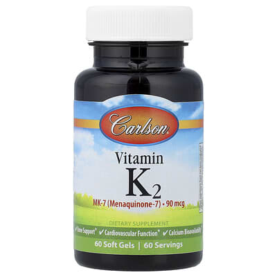 Витамин K2, 90 mcg, 60 мягких гелей