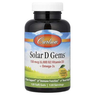 Solar D Gems®, Natural Lemon, 120 Soft Gels