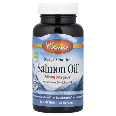 Omega-3 Enriched Salmon Oil, 50 Soft Gels
