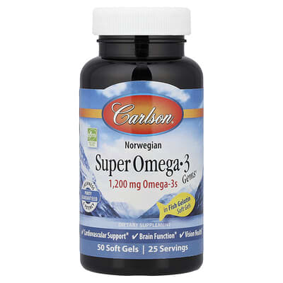 Norwegian Super Omega-3 Gems®, 50 Soft Gels