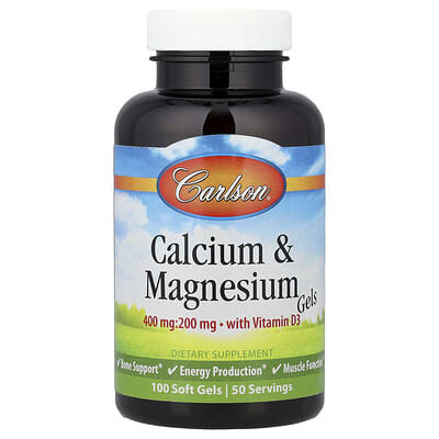 Calcium & Magnesium Gels with Vitamin D3, 100 Soft Gels