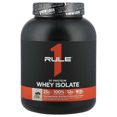R1 Protein™ Whey Isolate, Cookies & Creme, 5.03 lb (2.28 kg)