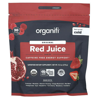 Сок Organifi Original Red, Caffeine Free, 9.5 oz (270 g)