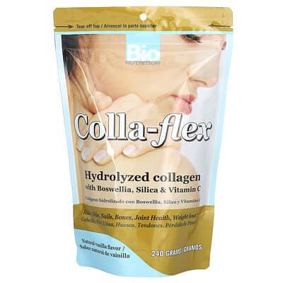 Colla-Flex, гидролизованный коллаген с босвеллией и витамином C, вкус ваниль, 251,1 г