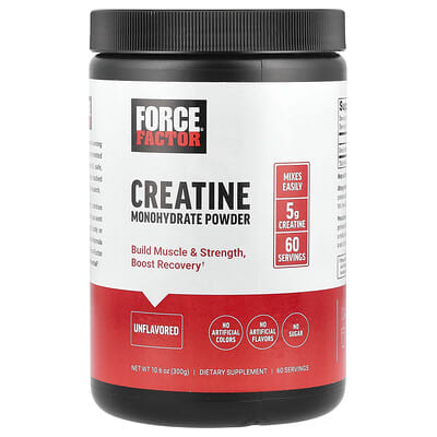 Force Factor Креатин моногидрат, порошок, без вкуса, 10.6 oz (300 g)