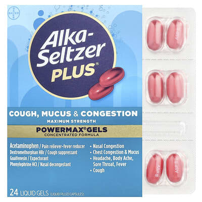 Гели PowerMax® Gels Cough, Mucus & Congestion 24 Liquid Gels