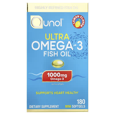 Ultra Omega-3 Fish Oil, Lemon, 180 Mini Softgels (500 mg per Softgel)