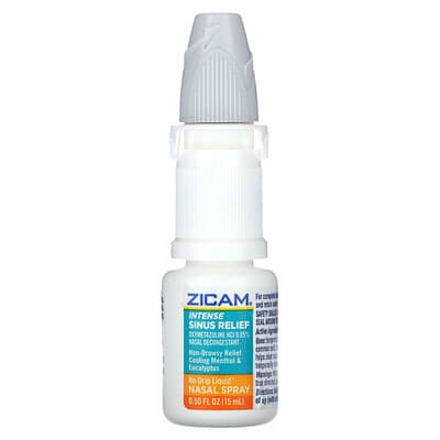 Intense Sinus Relief, No-Drip Liquid Nasal Spray, Cooling Menthol & Eucalyptus, 0.5 fl oz (15 ml)