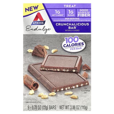 Endulge™, Crunchalicious Bar, 5 Bars, 0.78 oz (22 g) Each