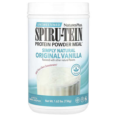 Spiru-Tein® Протеиновый порошок Unsweetened, Vanilla, 1.62 lbs (736 g)