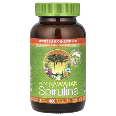 Pure Hawaiian Spirulina®, 400 Tablets (500 mg per Tablet)