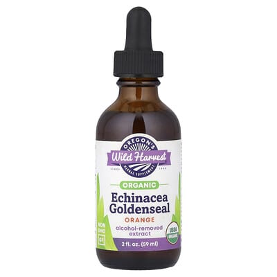 Oregon's Wild Harvest Органическая эхинацея и золотая печать, Orange, 2 fl oz (59 ml)