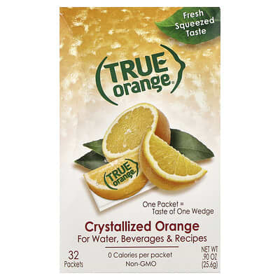 True Orange® кристаллизованный апельсин, 32 пакетика, 0.90 oz (25.6 g)