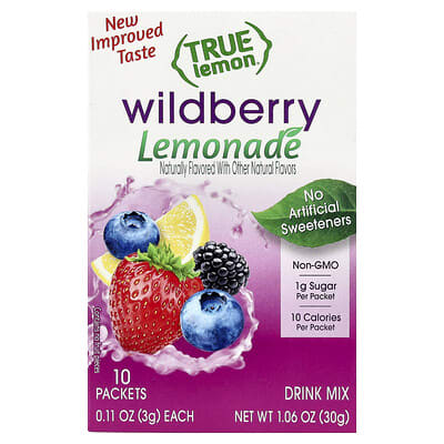 True Lemon,  Lemonade, Wildberry, 10 Packets, 0.11 oz (3 g) Each