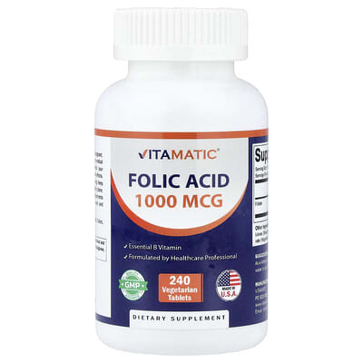 Folic Acid, 240 вегетарианских таблеток (1,667 mcg per Tablet)