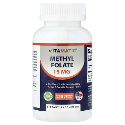Methyl Folate, 15 mg, 120 Vegetable Capsules