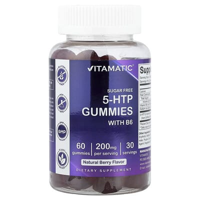 Мармеладки 5-HTP с B6, натуральный ягодный вкус, 60 шт.
