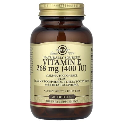 Vitamin E, Naturally Sourced, 268 mg (400 IU), 50 Softgels
