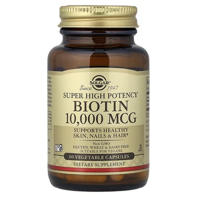 Super High Potency Biotin, 10,000 mcg, 60 Vegetable Capsules