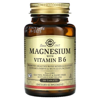 Magnesium With Vitamin B6, 100 Tablets