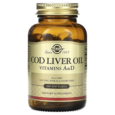 Cod Liver Oil, Vitamins A & D, 100 Softgels