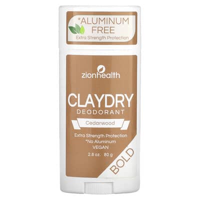 Zion Health ClayDry дезодорант, Bold, Cedarwood, 2.8 oz (80 g)
