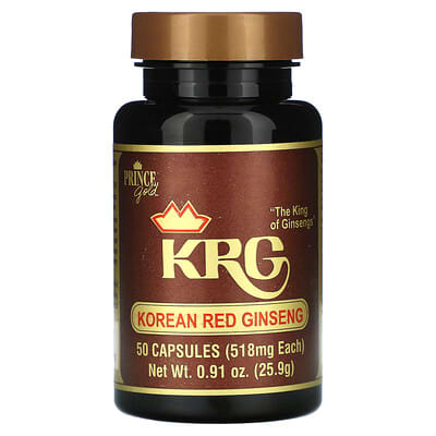 Prince Gold® корейский красный женьшень, 518 mg, 50 капсул