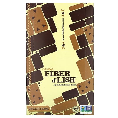 Батончик NuGo Nutrition Fiber d'Lish, шоколадный брауни, 16 шт., 1.6 oz (45 г) каждый
