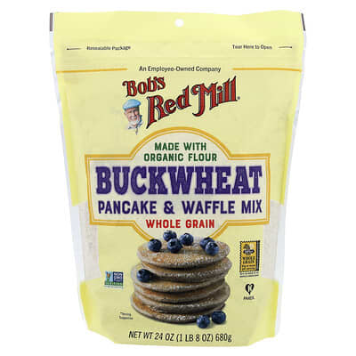 Buckwheat Pancake & Waffle Mix, Whole Grain, 24 oz (680 g)