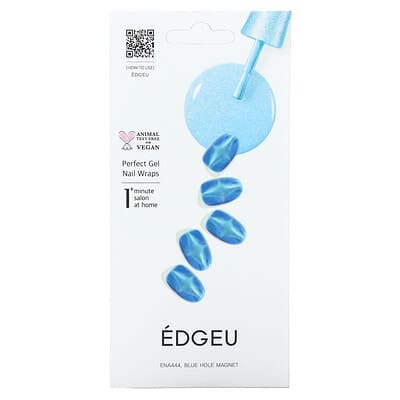 Perfect Gel Nail Wraps, ENA 444 Blue Hole Magnet, 19 Piece Set