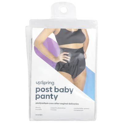 Post Baby Panty, High Waist, 1X/2X, Black, 1 Count