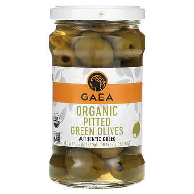 Organic Pitted Green Olives, 10.2 oz (290 g)